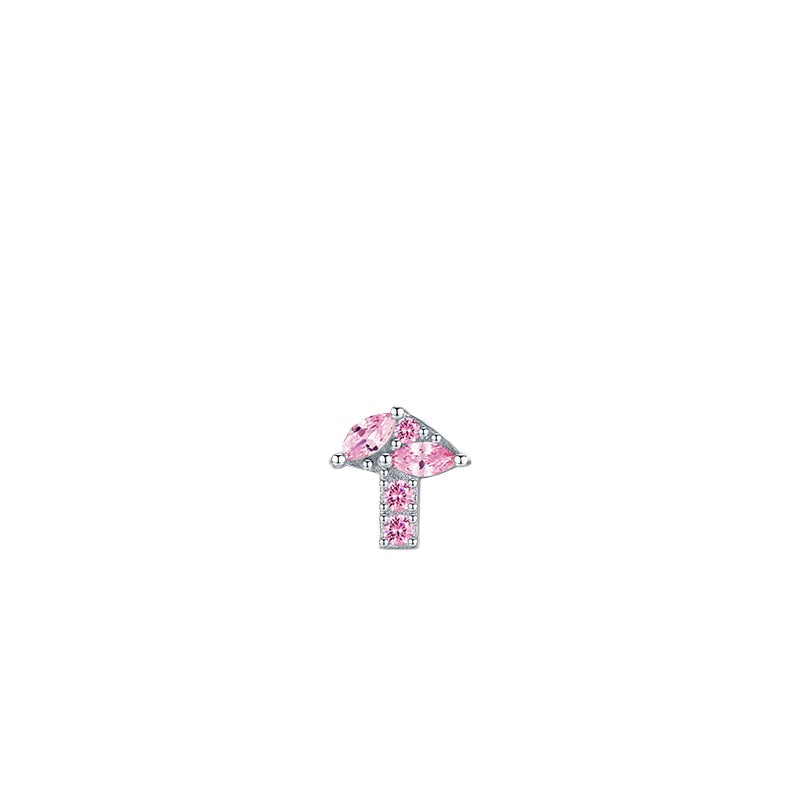 925 Sterling Silver Colorful Zircon Single Stud