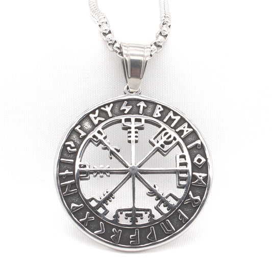 Nordic Viking Runavin Odin Compass Pendant for Men - Hot Sale!