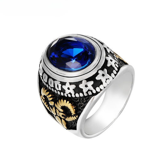 Freemason Eye Ring Titanium Steel With Zircon Stones Unisex Protection Symbol Planderful