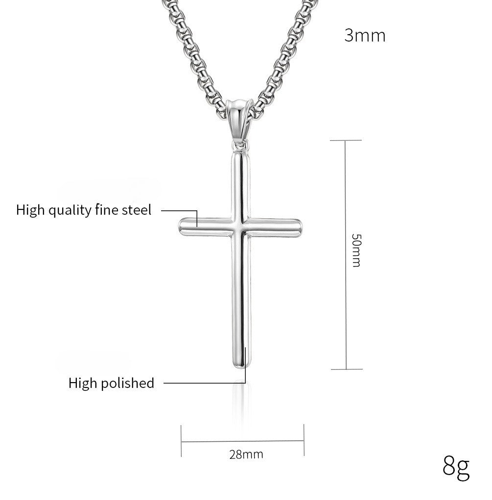 Planderful Stainless Steel Cross Necklace Unisex Hip Hop Pendant Durable Everyday Gift For Men And Women