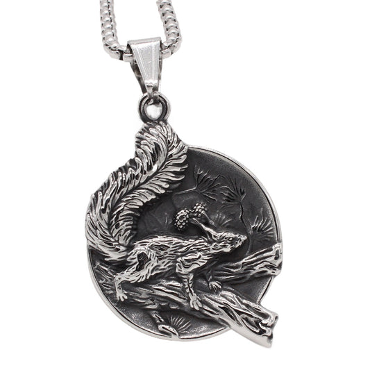 Retro Titanium Steel Pendant for Men - Simple European and American Squirrel Design