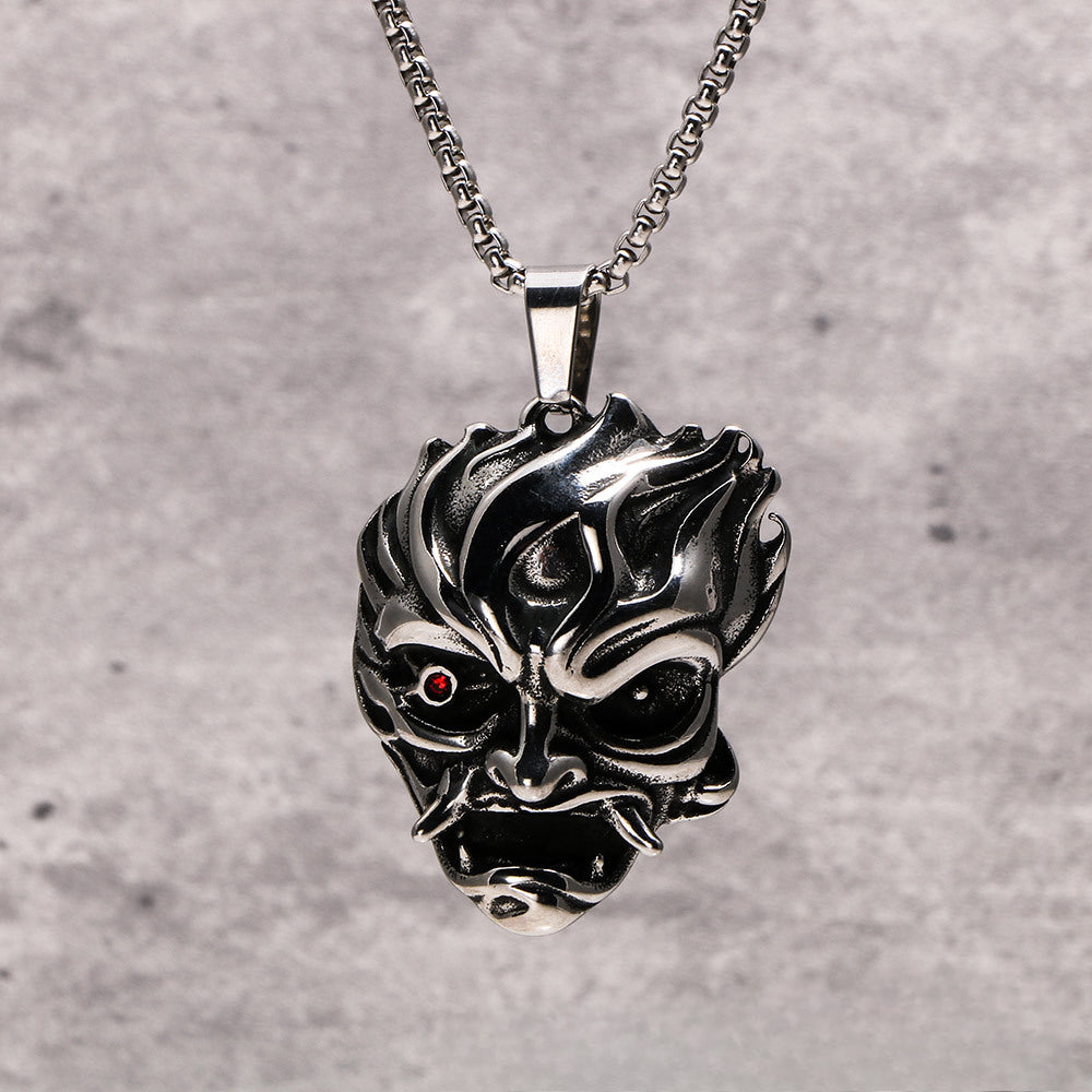 Titanium Steel Retro Devil Fangs Pendant Necklace for Men