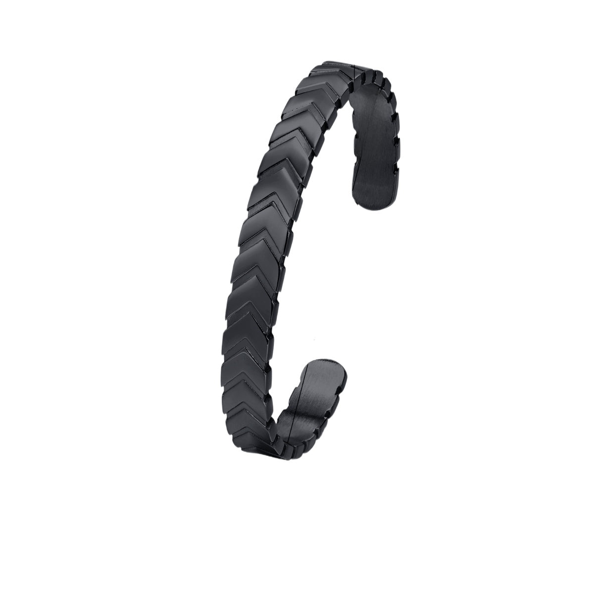 Men's Stainless Steel Arrow Opening Bracelet Black Jewelry