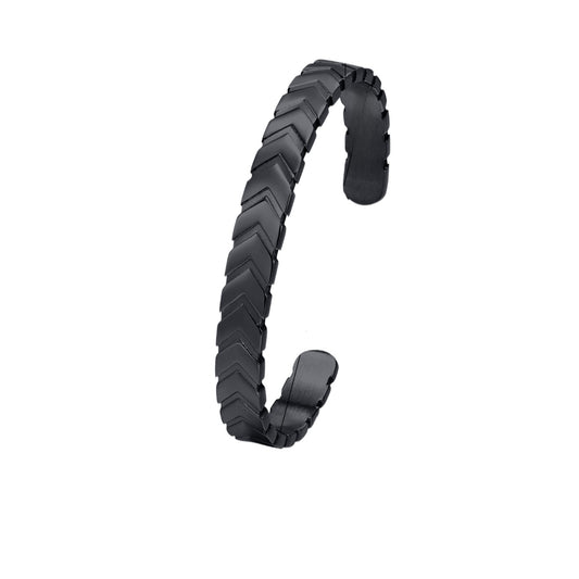Men's Stainless Steel Arrow Opening Bracelet Black Jewelry
