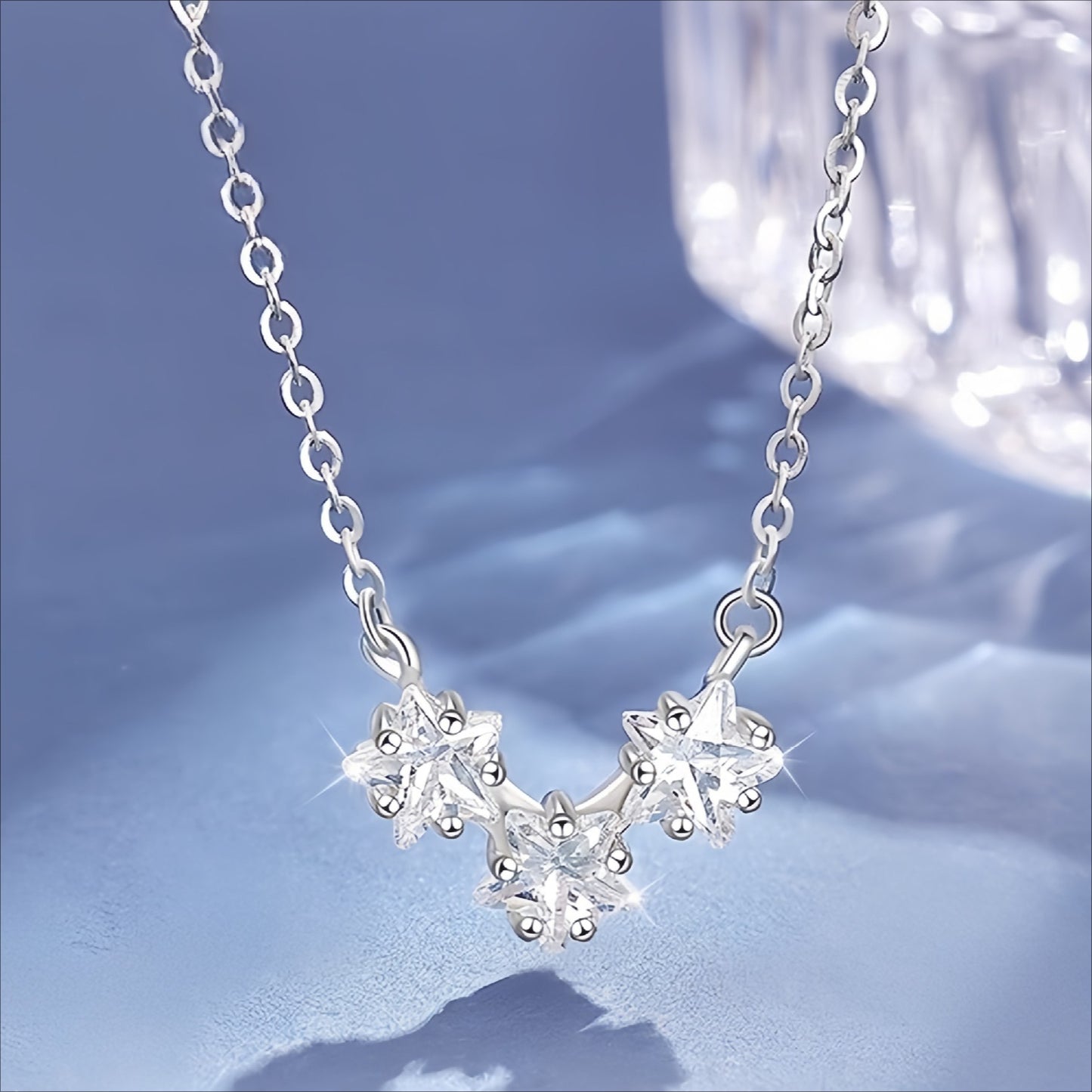 New 925 Sterling Silver Necklace Female Star Pendant Gift