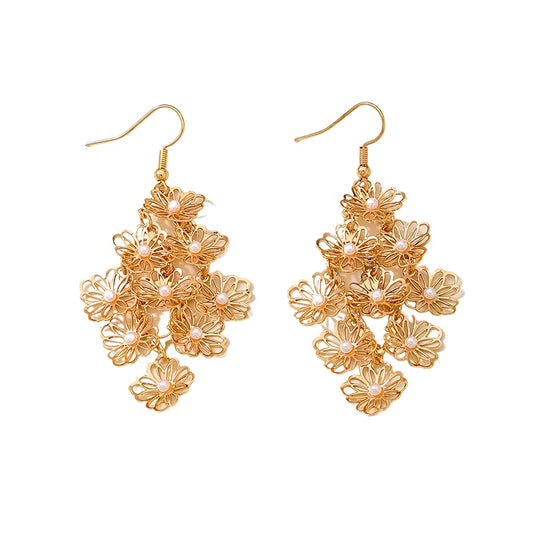 Planderful Vienna Verve Earrings – Elegant Pearl Flower Design