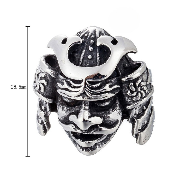Planderful Gothpunk Samurai Titanium Ring Unisex Protection Statement For Streetwear Enthusiasts