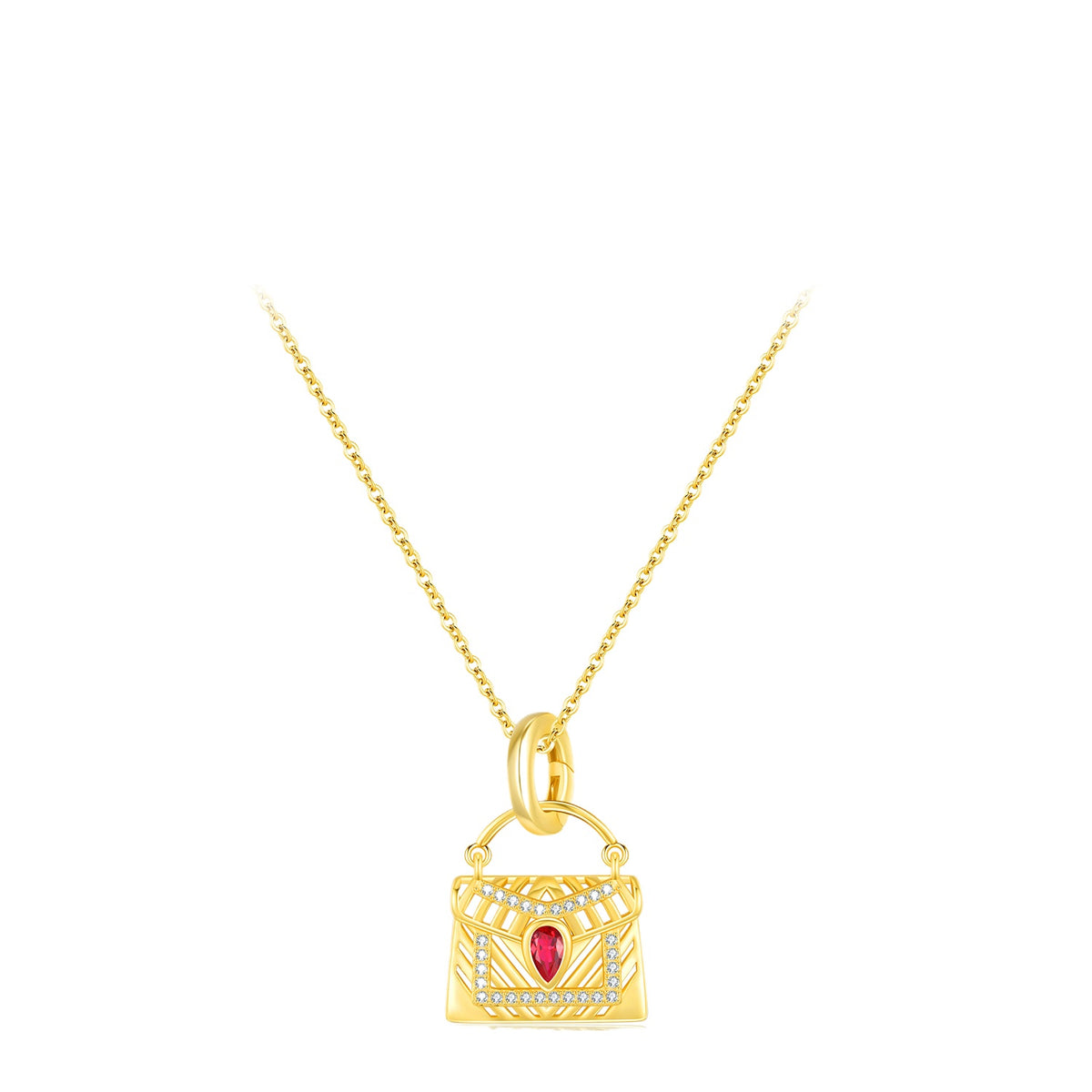 925 Sterling Silver Vintage Bag Pendant Necklace