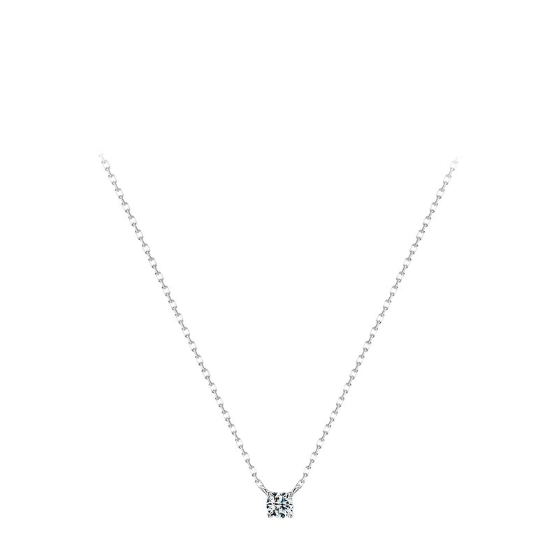 Sterling Silver Sparkling Zircon Necklace with Cross Chain