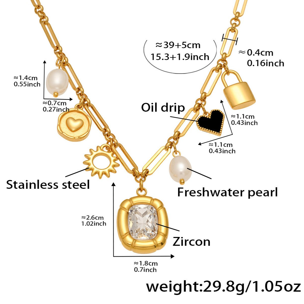 Planderful Everyday Genie For Women Zircon Necklace Pearl
