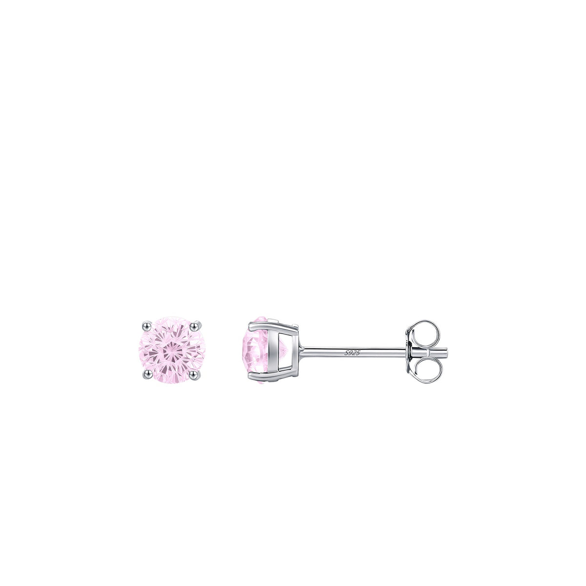 925 Sterling Silver Pink Fireworks-Cut Earrings