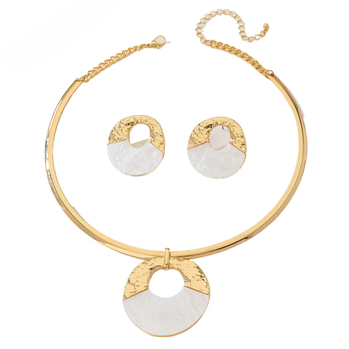 Stylish Fritillary Pendant Necklace Earrings Set for Ladies