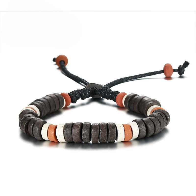 Knot Bracelet Wooden Accessories Stone Nylon Rope Men's Bracelet Adjustable