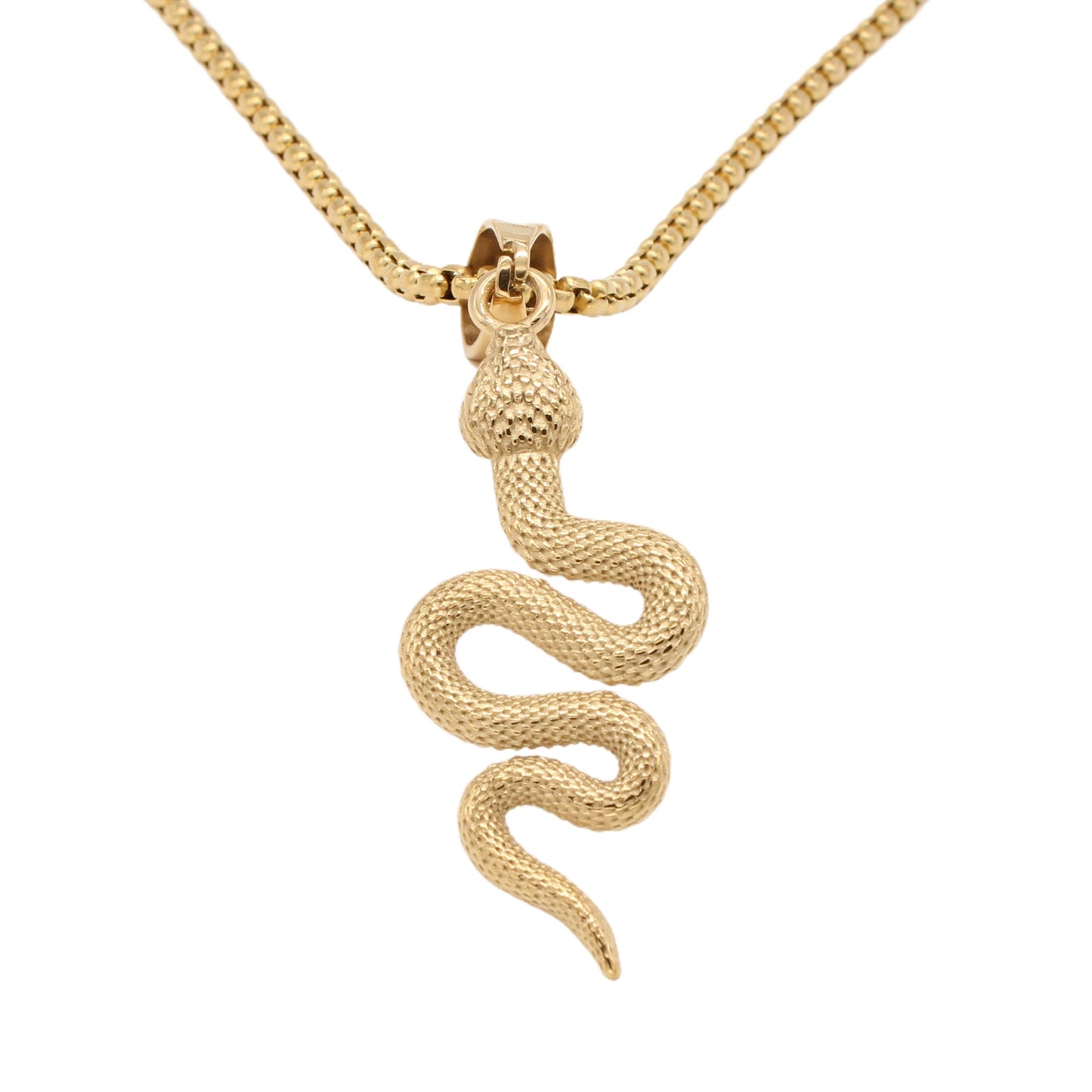 Titanium Steel Snake Pendant Necklace For Unisex Fashion Lovers Planderful Everyday Genie Protection Charm