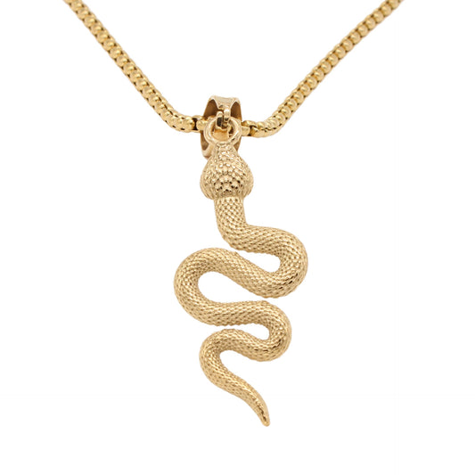 Titanium Steel Snake Pendant Necklace For Unisex Fashion Lovers Planderful Everyday Genie Protection Charm
