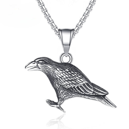 Steel Necklace - Elegant Nordic Punk Crow Necklace
