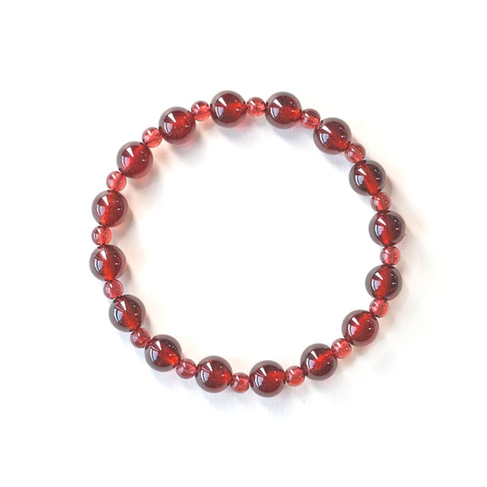 Madagascar Rose Quartz & Garnet Bracelet