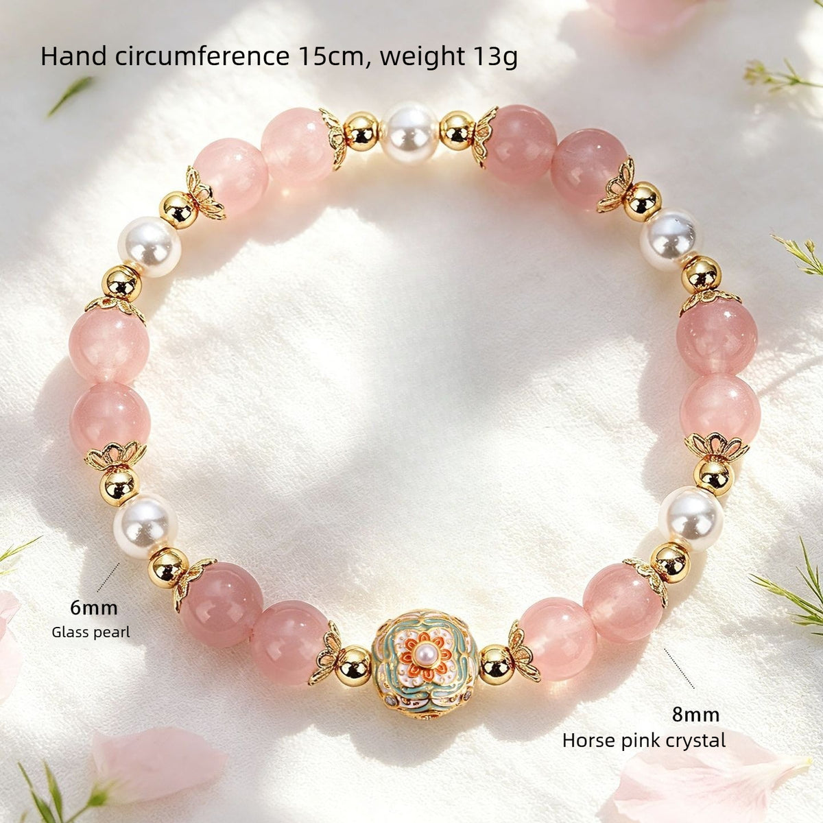 Strawberry Quartz Rose Quartz Jade Bracelet