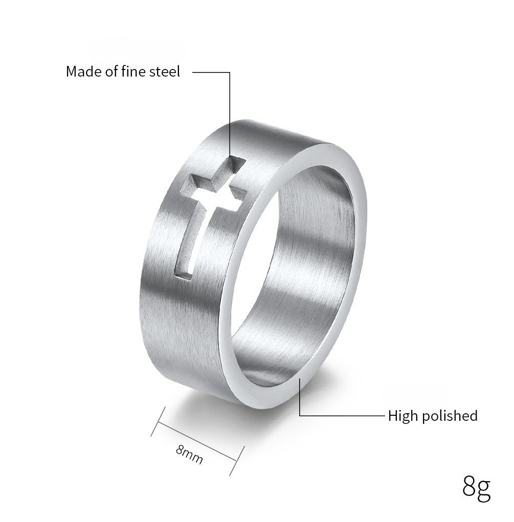 Cross Ring Unisex Elegant Hollow Design For Couples By Planderful Everyday Genie Collection