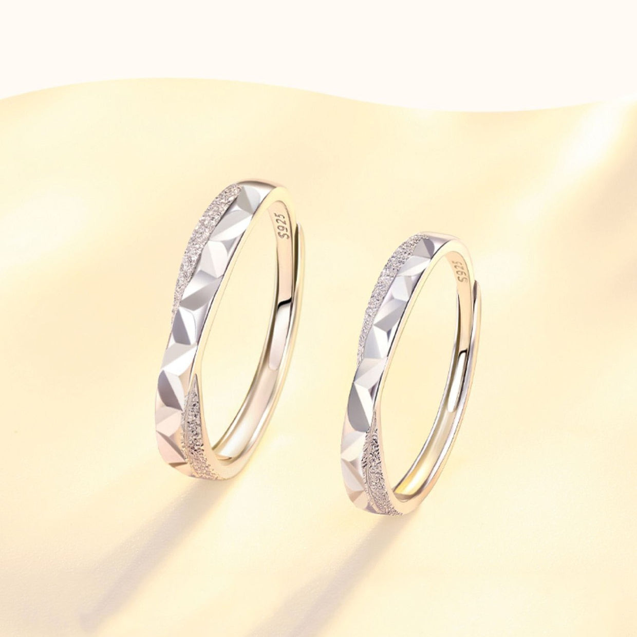 Planderful Star Sea Couple Ring 925 Sterling Silver Adjustable Gift For Girlfriend