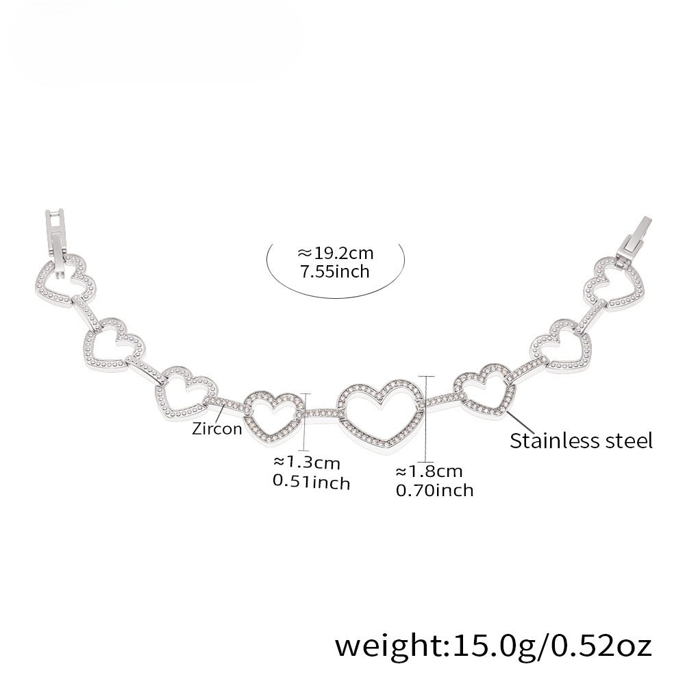 Planderful Zircon Love Circle Bracelet Luxury For Women