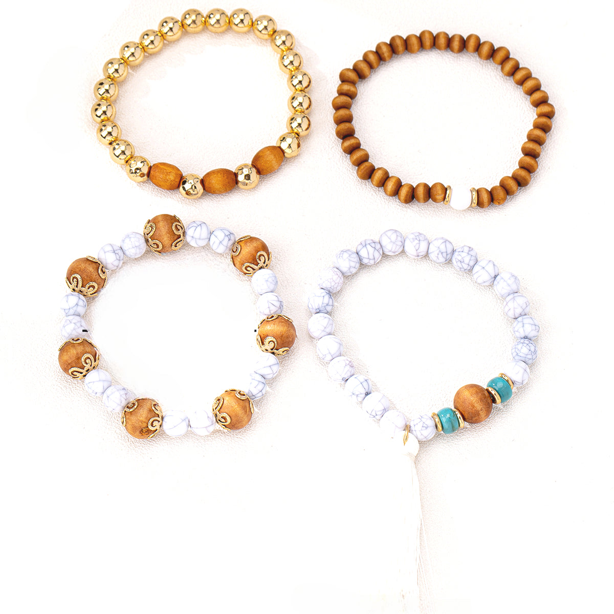 Planderful Vienna Verve Bracelets – Multi-Layer Wooden Beaded Design