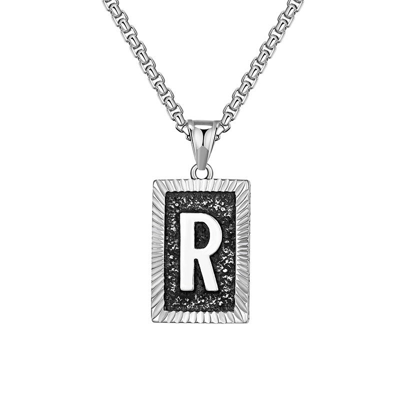 Steel Necklace – Dainty Brand Letter Pendant For Hip Hop Street Style Chain By Planderful