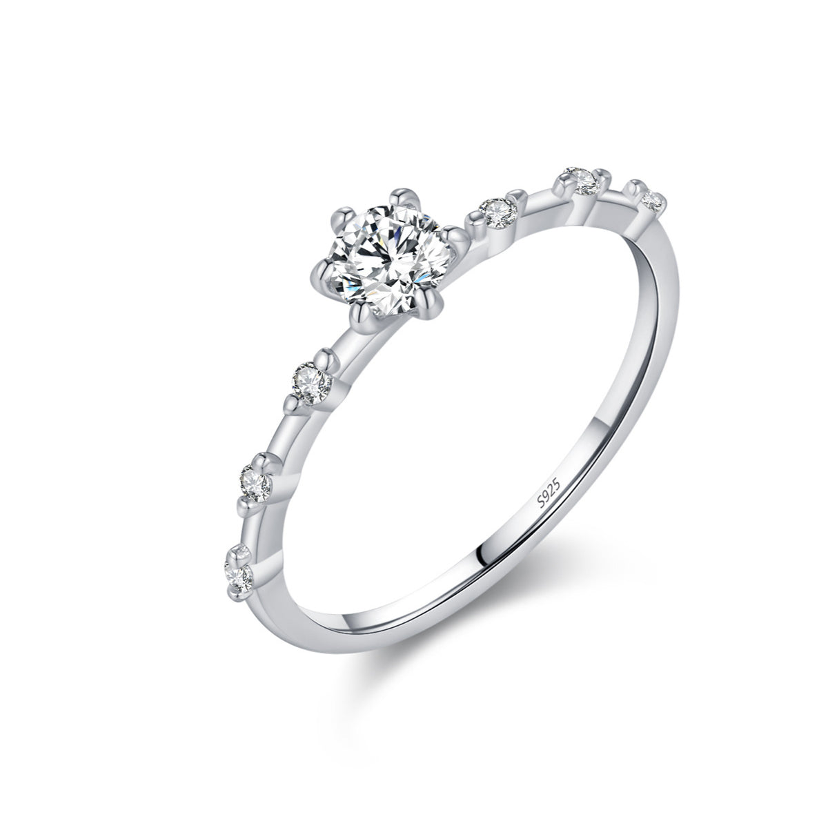 Planderful Moissanite Sparkling Ring – Luxury Sterling Silver with D Color Moissanite