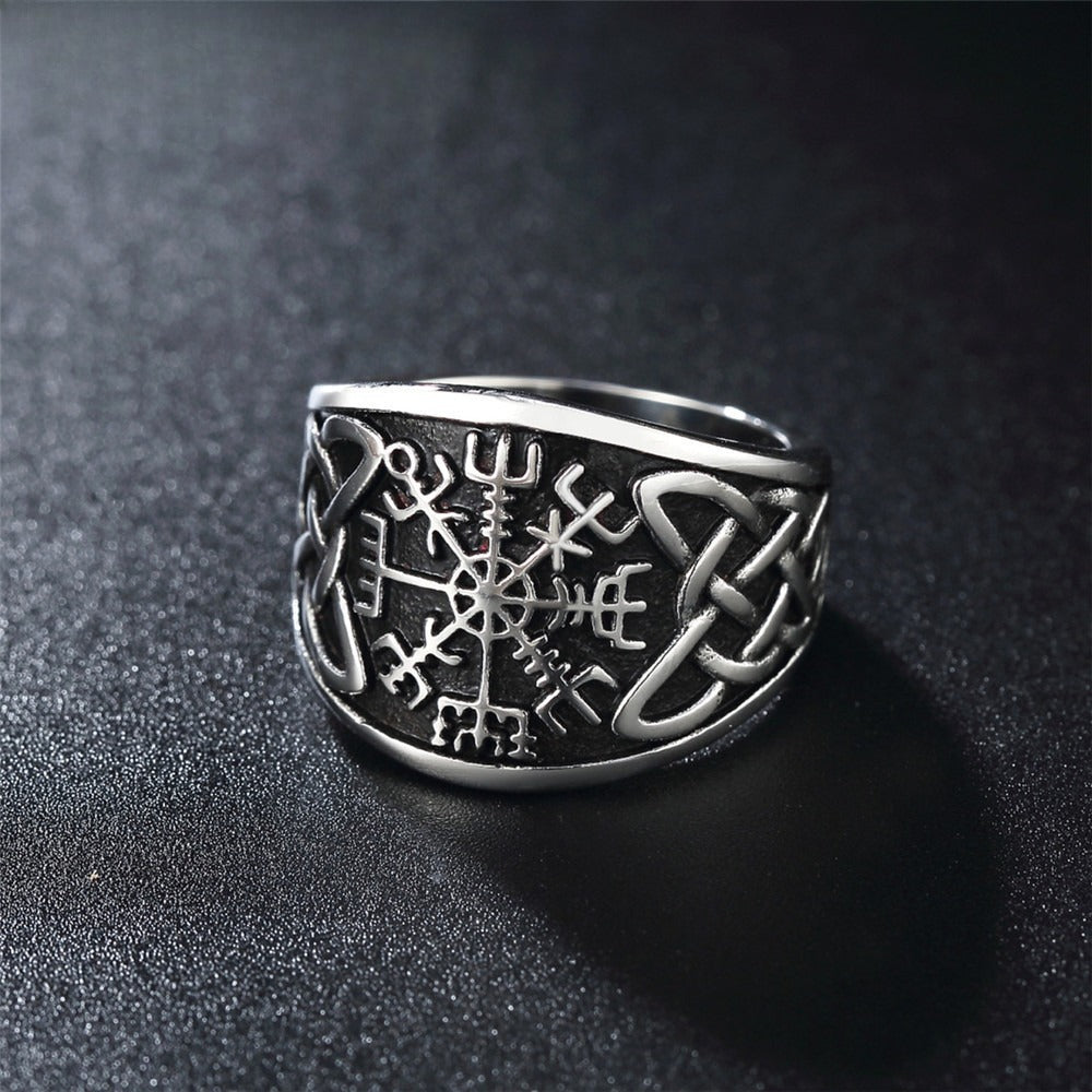 Planderful Titanium Steel Viking Ring For Men Unisex Nordic Heavy Metal Style Protection Statement