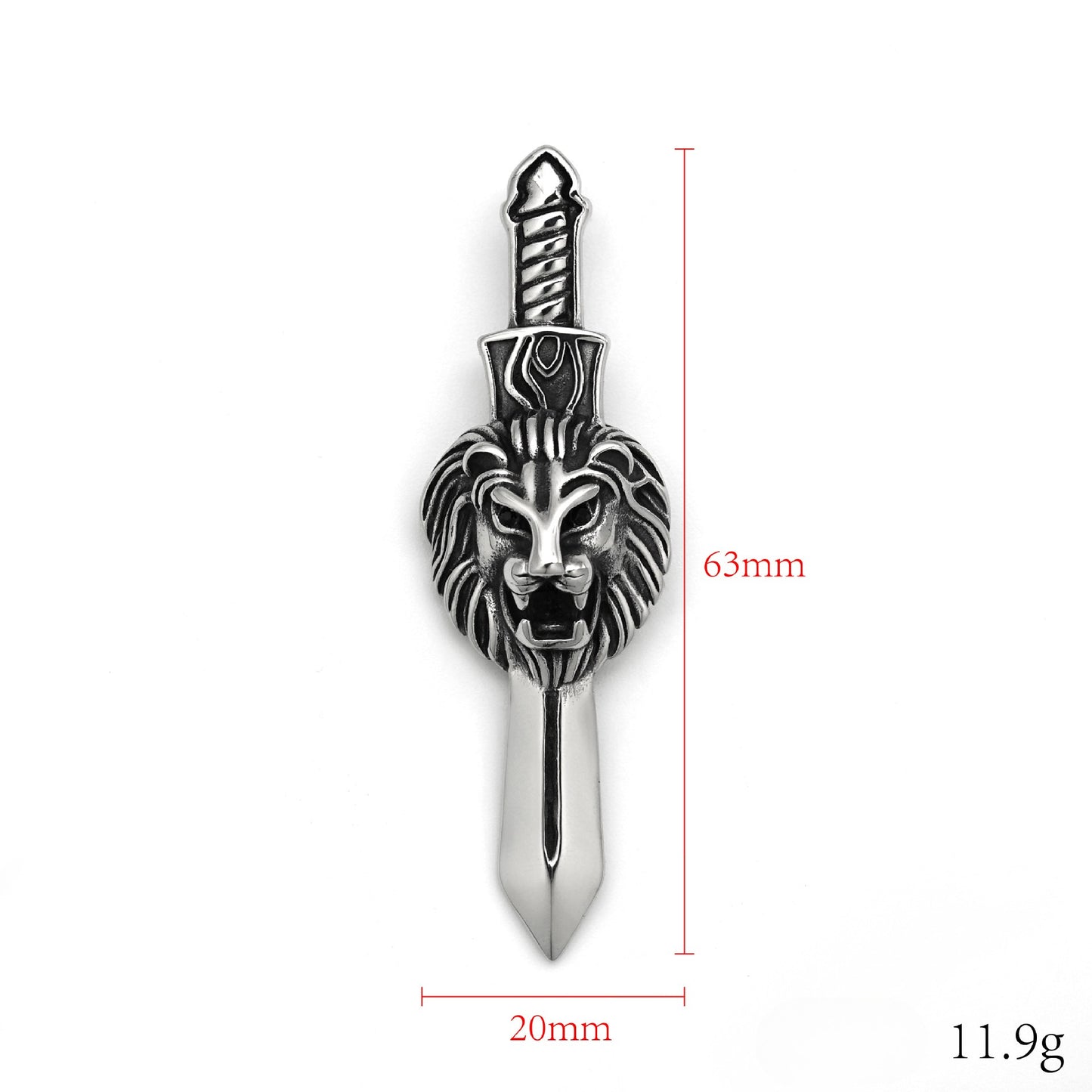 Steel Necklace – Statement Lion Head Pendant