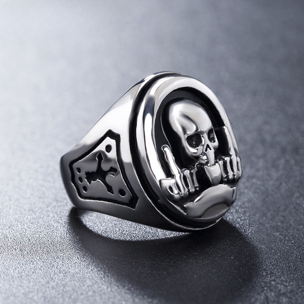 Skeleton Hand Titanium Steel Ring