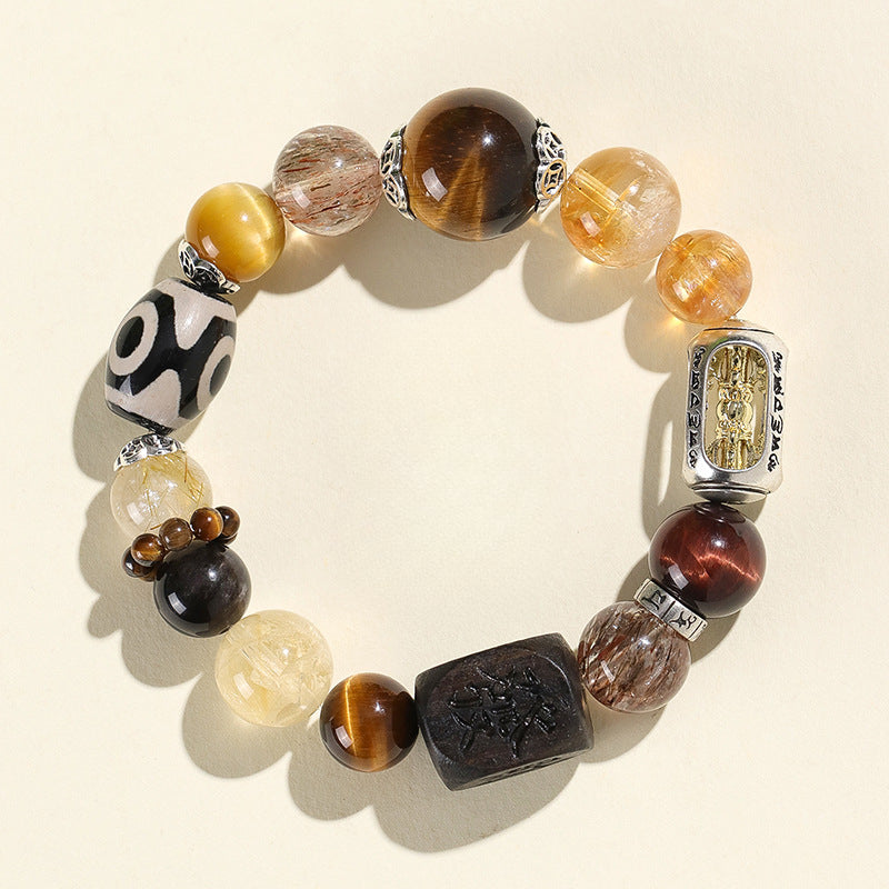 Planderful Fortune's Favor Bracelet – Original Design with Tiger's Eye and Dzi Beads