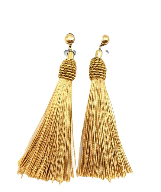 Bohemian Charm Tassel Earrings with Colorful Cross Motif