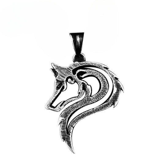 Men's Retro Wolf Head Pendant - Creative Stainless Steel and Titanium Jewelry