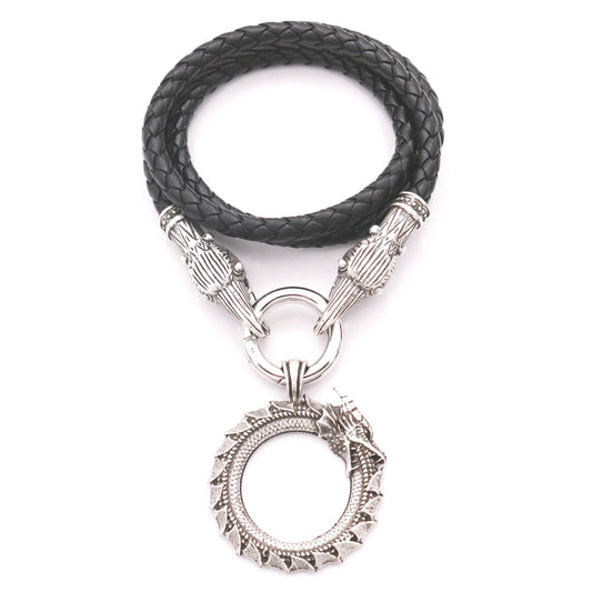 Dragon Crow Viking Pendant Necklace - Vintage Men's Alloy Jewelry By Planderful