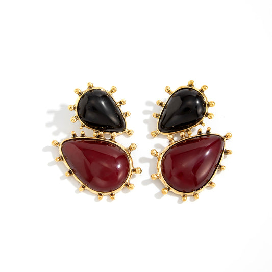 Planderful Vienna Verve Water Drop Earrings Large Geometric Resin Gem Statement Jewelry For Bold Women