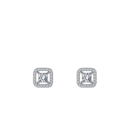 Luxurious S925 Silver Hollow Zircon Earrings for Women, Popular Cross Border Jewelry