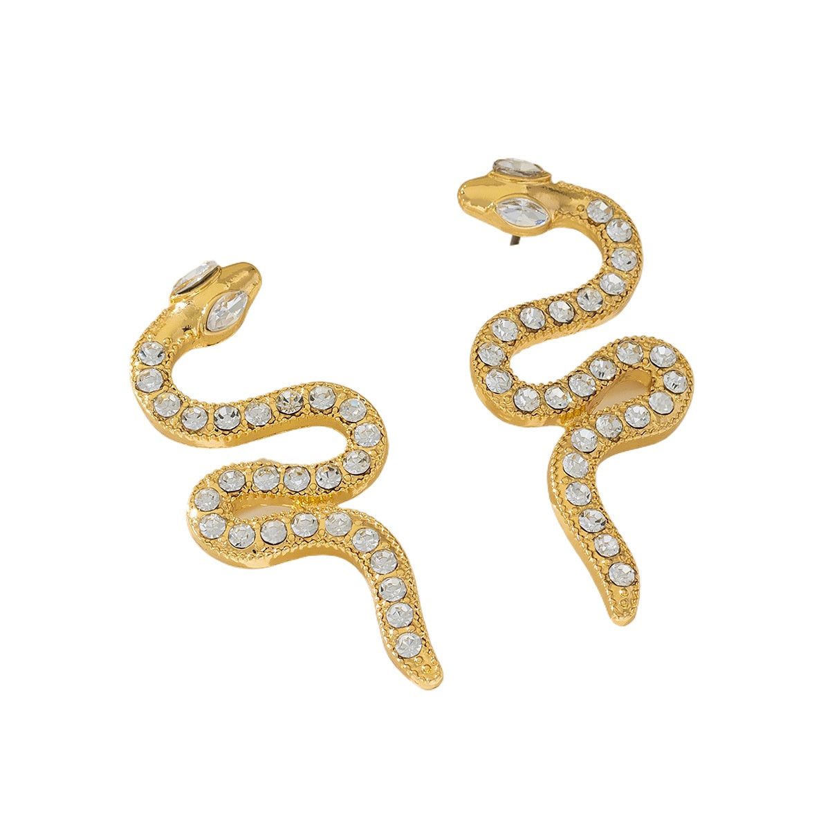 Planderful Vienna Verve Earrings – Chic Fresh Metal Gold Snake Design