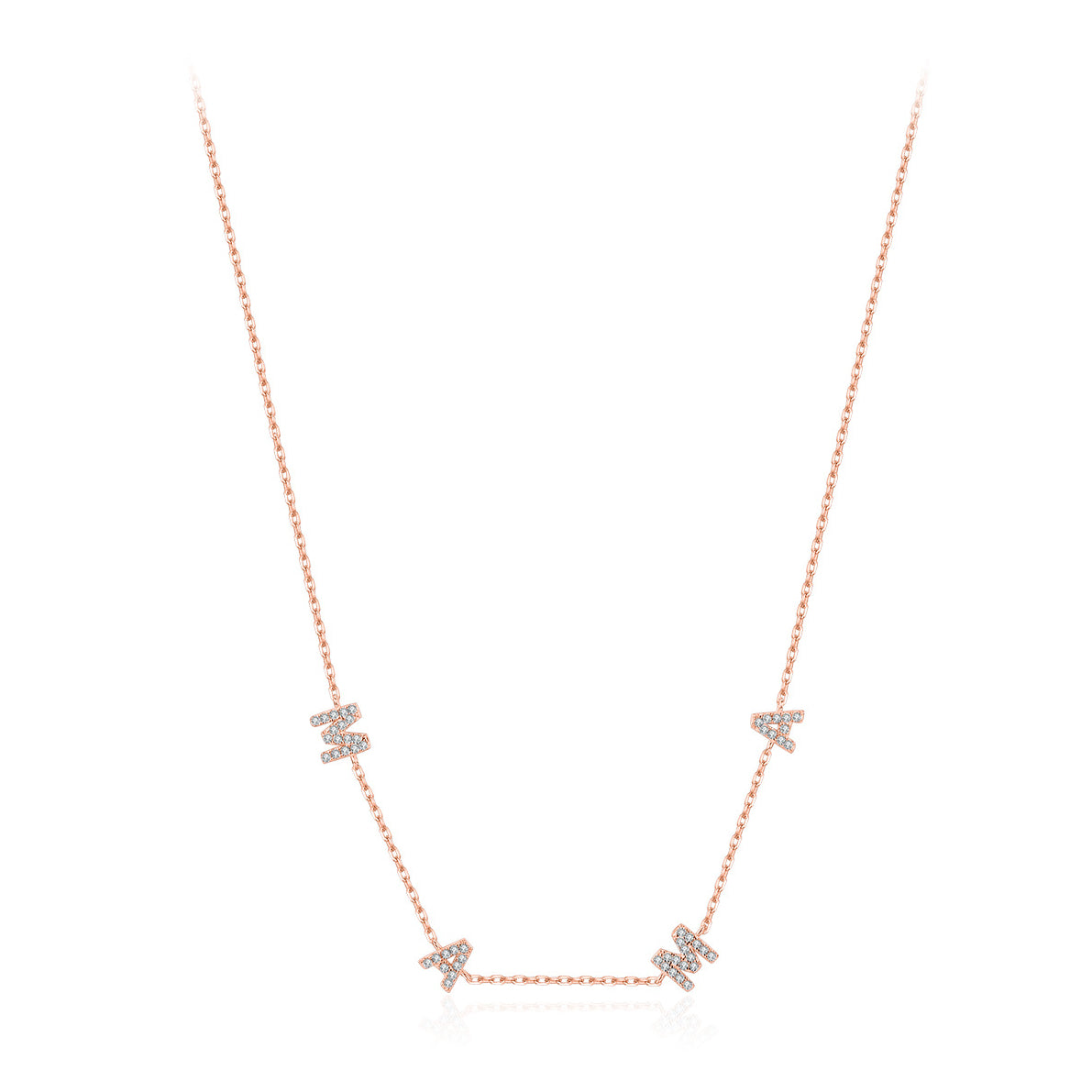 Mama Letter Sterling Silver Necklace - Elegant Mother's Day Gift