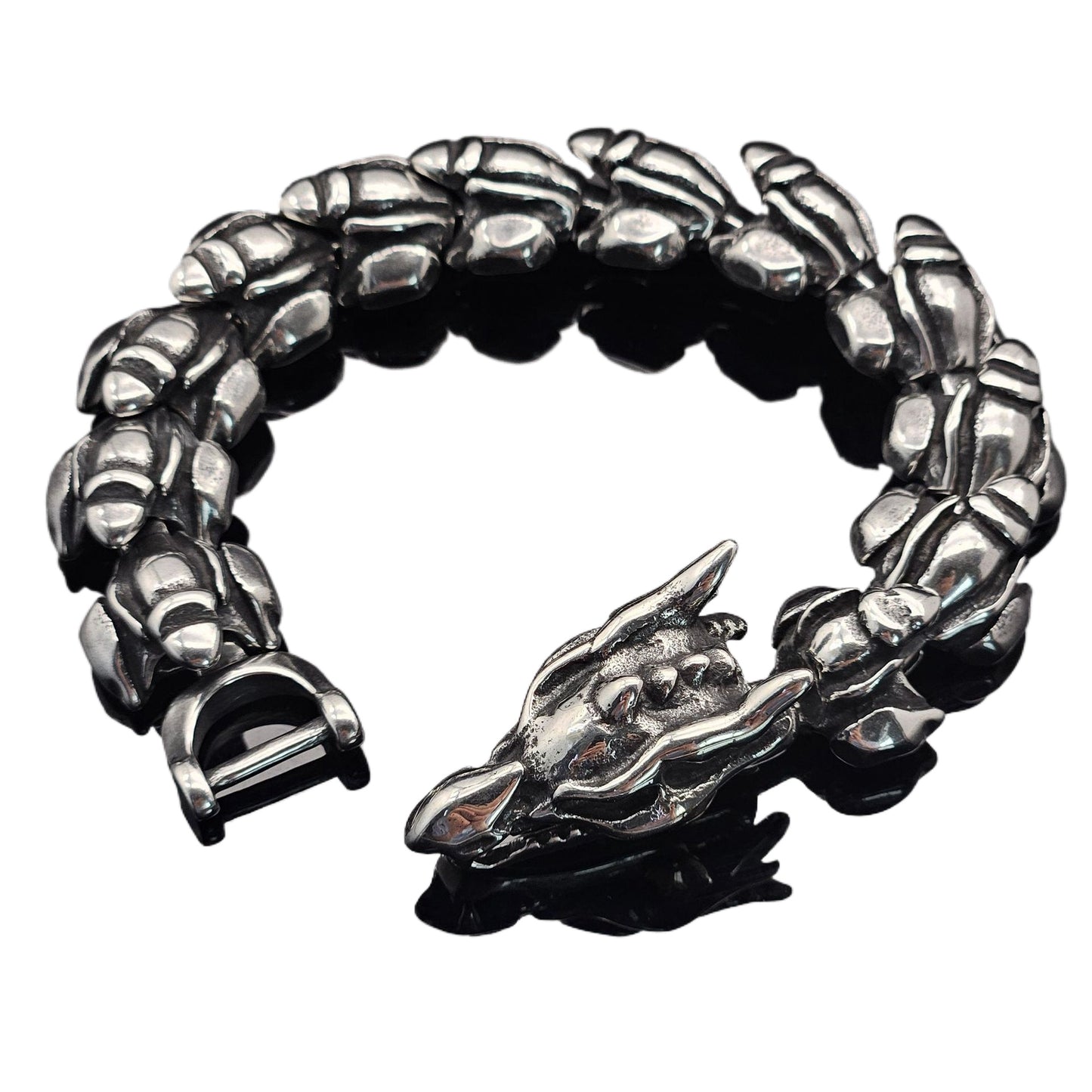 Planderful Dragon Scale Titanium Steel Bracelet For Unisex Durable Bold Punk Jewelry Statement