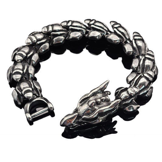 Planderful Dragon Scale Titanium Steel Bracelet For Unisex Durable Bold Punk Jewelry Statement