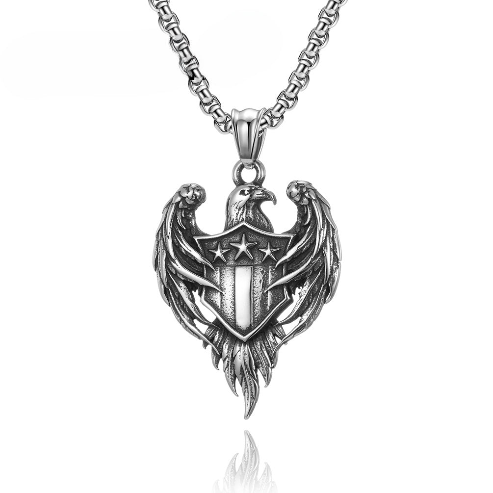 Amazon European And American Retro Style Bald Eagle Pendant Necklace