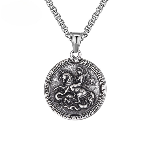 Steel Necklace - Statement Dragon Slayer Hip Hop Pendant for Men Punk INS Jewelry