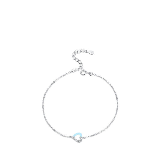 Sterling Silver Love Bracelet with Micro Inlaid Zircon - Everyday Genie Collection