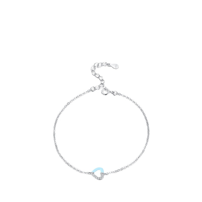 Sterling Silver Love Bracelet with Micro Inlaid Zircon - Everyday Genie Collection