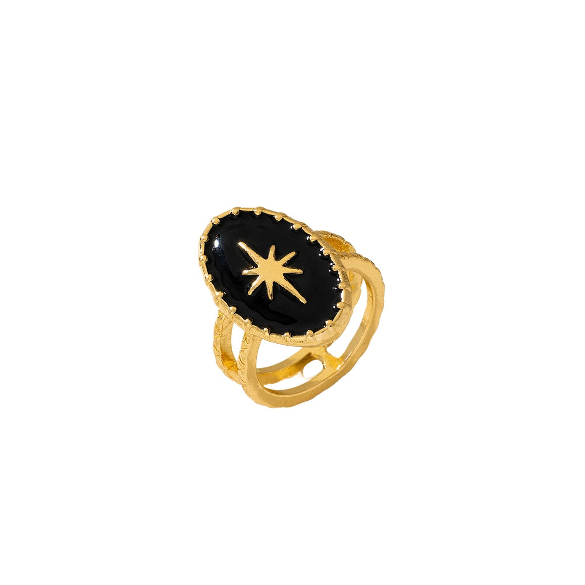 Planderful Vienna Verve Retro Metal Octagram Ring for Women