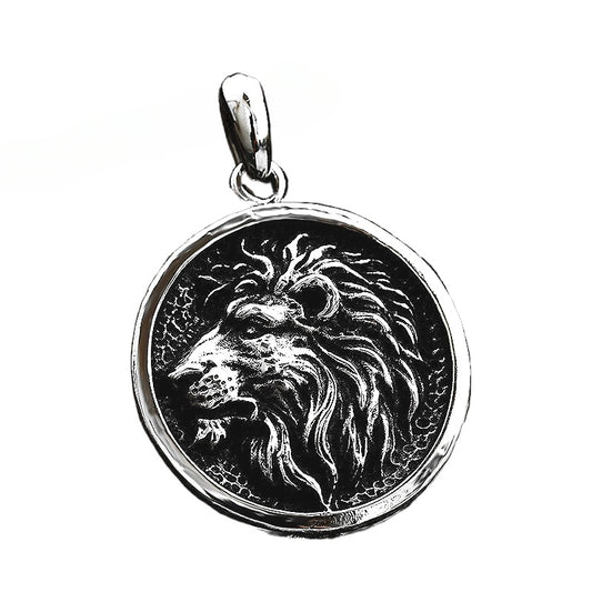Retro Titanium Steel 3D Lion Pendant Accessories for Men - Cross-Border Stainless Steel Design
