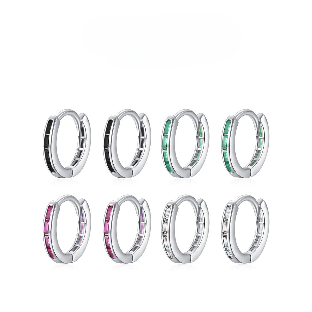 925 Sterling Silver Colored Zircon Earrings