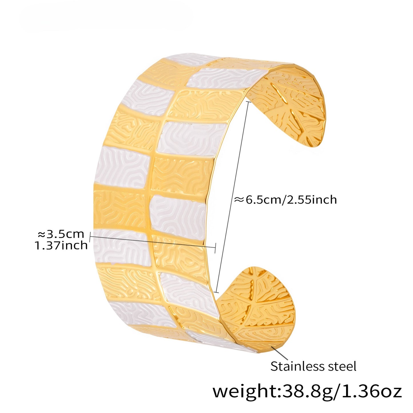 Planderful Two Tone Leaf Opening Bracelet For Women Elegant