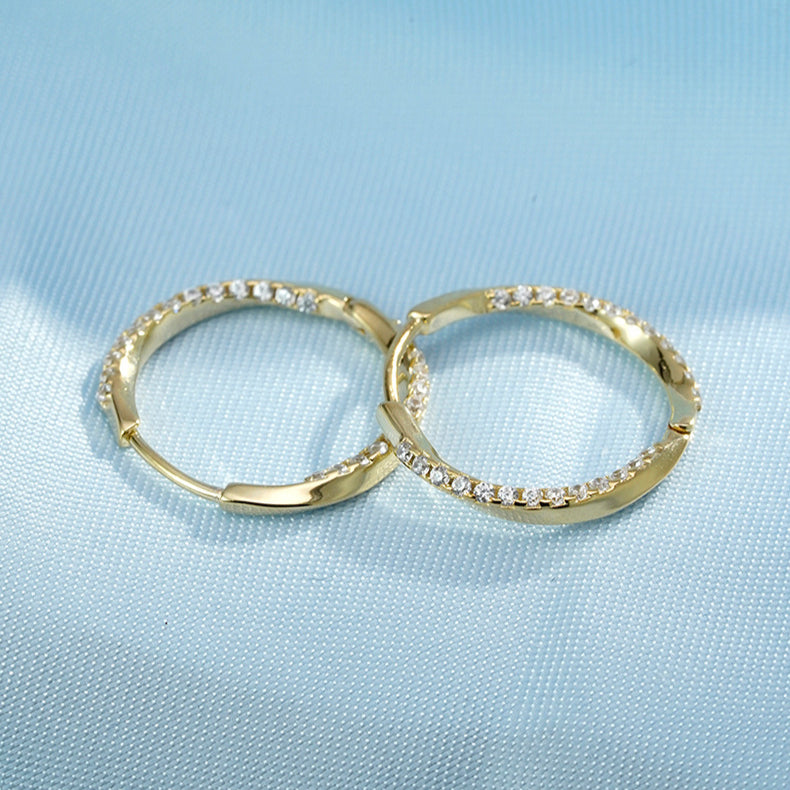 New 925 Sterling Silver Plain Ring Earrings for Women